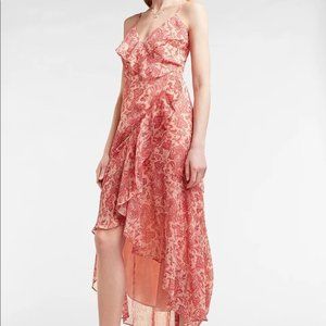 Paisley Print Print Ruffle Wrap Hi-Lo Maxi Dress